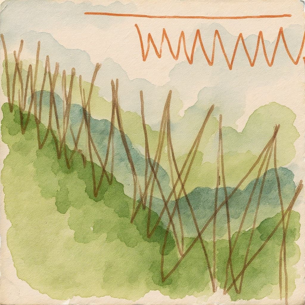 A scribble turned watercolor landscape
